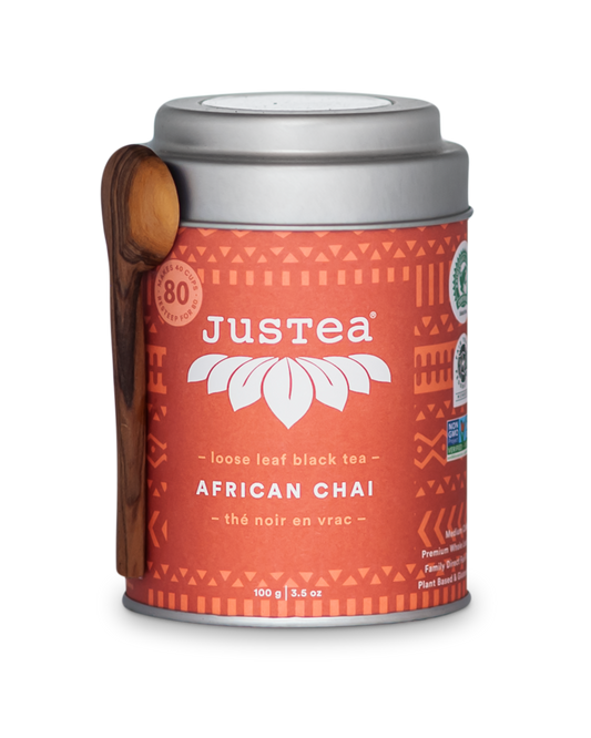 JusTea - African Chai Tin with Spoon - CJ Gift Shoppe
