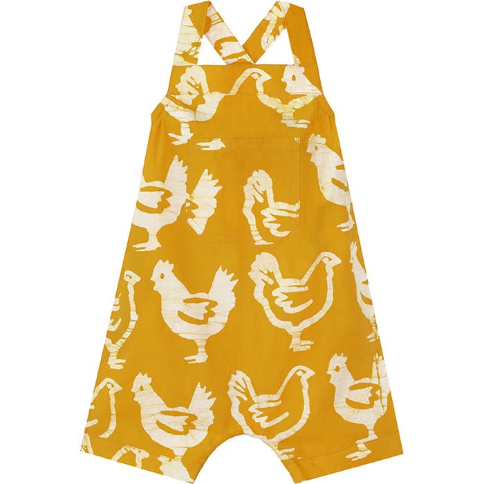 Romper: Chickens - Gold-Organic: 18M