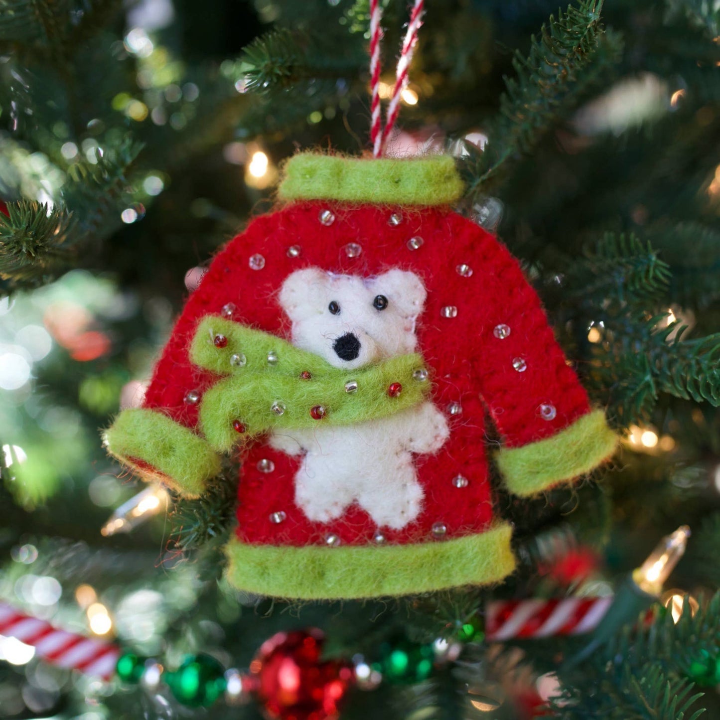 Ugly Christmas Sweater Felt Wool Ornament
