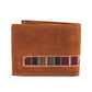 Leather Suede Wallet with Ikat Fabric