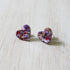 Venture Imports LLC - Heart Stud Earrings, Dyed Egg Shell in Resin