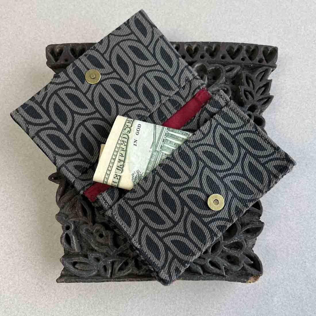 Malia Designs - Sustainable Cotton Canvas Card Holder - Black and Grey