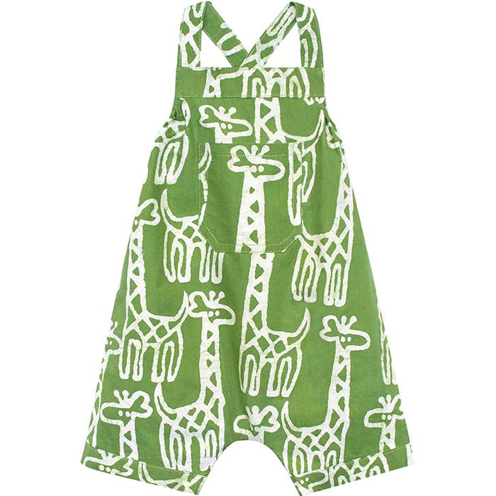 Romper: Giraffe - Olive-Organic: 06M