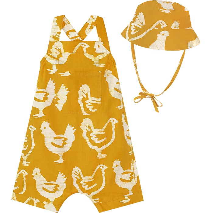 Romper: Chickens - Gold-Organic: 24M