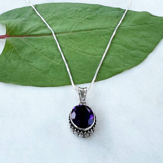 Women's Peace Collection - Amethyst Filigree Necklace - Sterling Silver, Indonesia