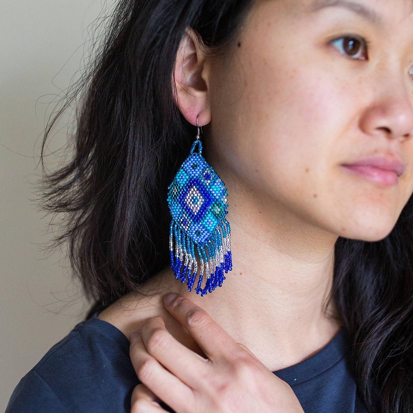 Beaded Kite Earrings - Lg