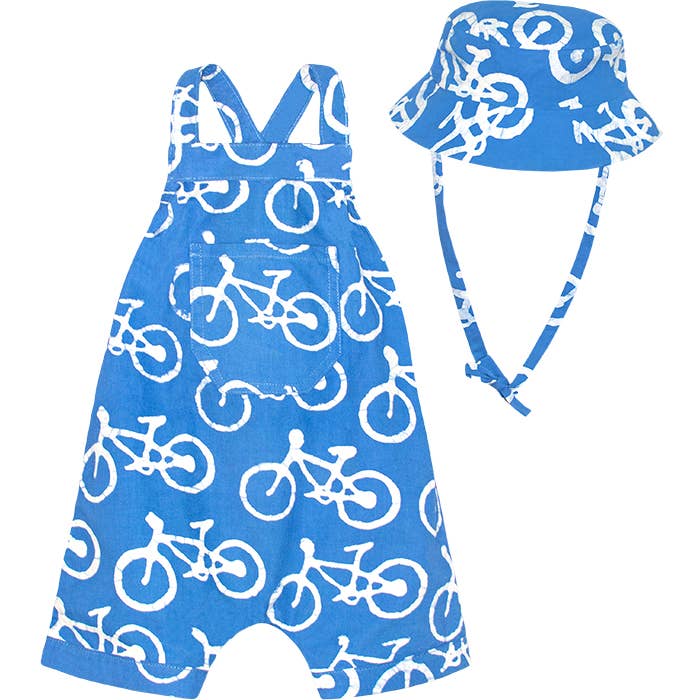 Romper: Bikes - Blue-Organic: 24M