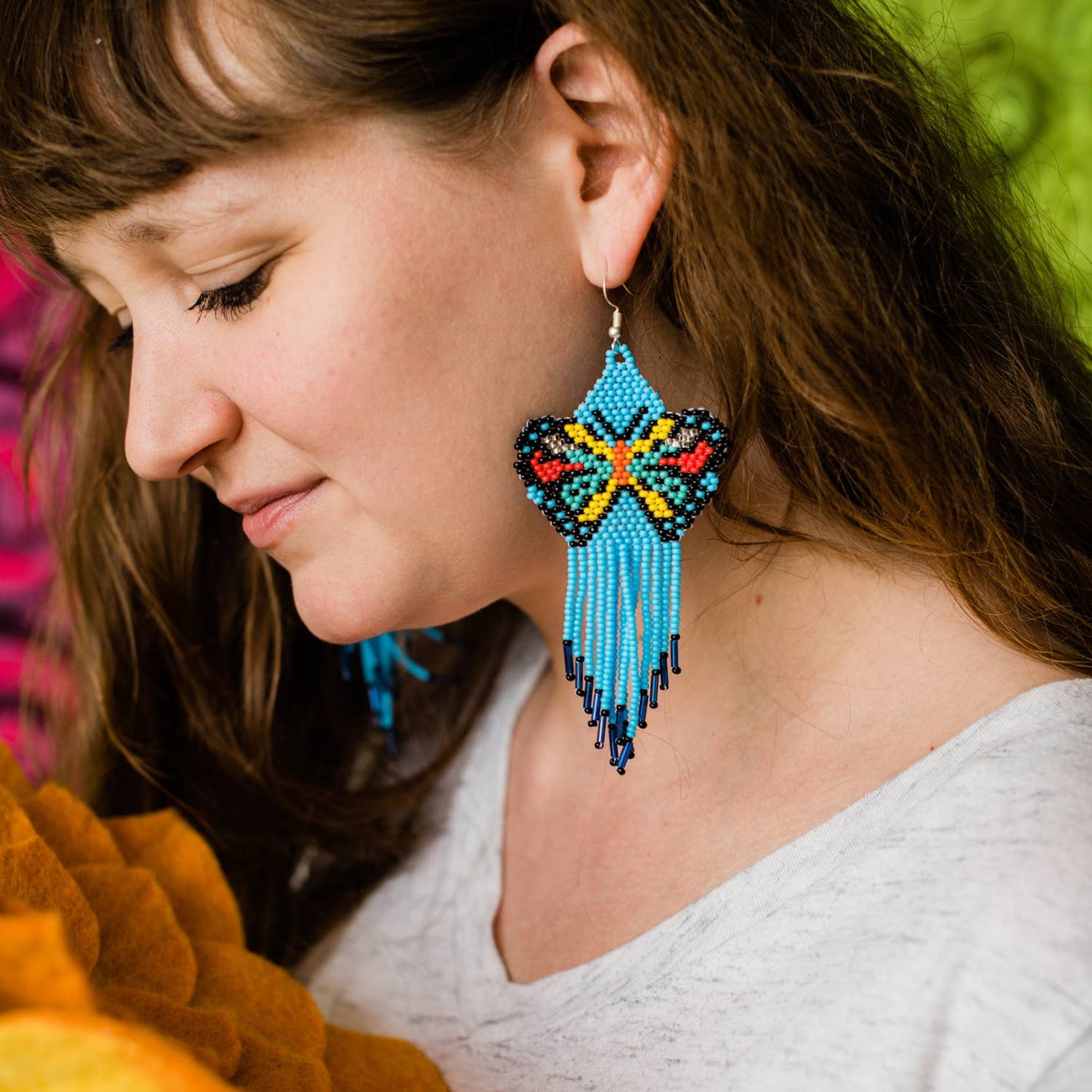 Buttterfly Fringe Earring