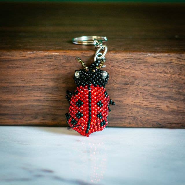 Lucia's Imports - Lady Bug Beaded Keychains