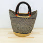 Gitzell FairTrade - Tote Basket Bag, U-Shopper blue and natural