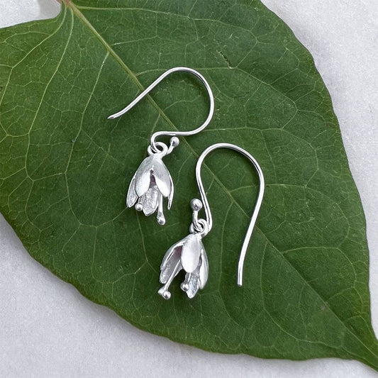 Women's Peace Collection - Petit Flower Dangle Earrings - Sterling Silver, Indonesia