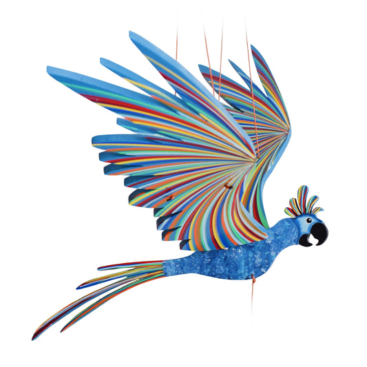 Tulia's Artisan Gallery - Blue Cockatiel Parrot Flying Bird Mobile