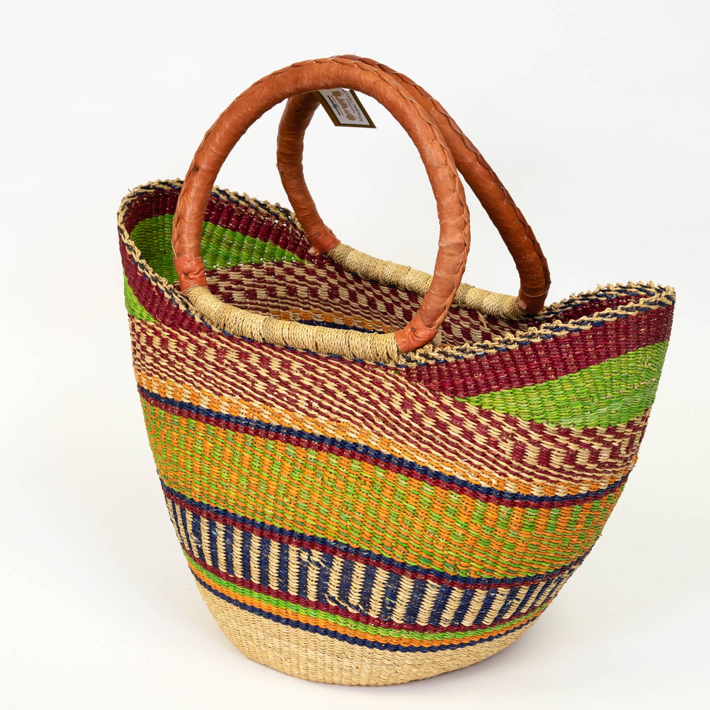 Gitzell FairTrade - Tote Basket Bag, U-Shopper multi-color