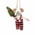 Global Crafts - Tommy Tartan Mouse Felt Ornament