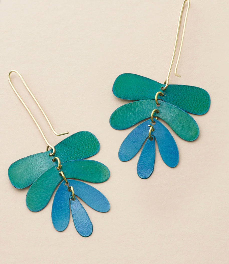 Chameli Dangling Leaf Earrings