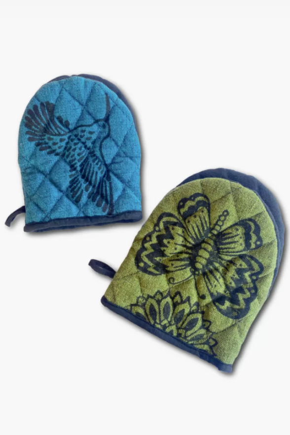 Small Cotton Blockprint Oven Mitt