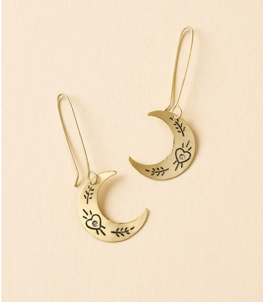 Ruchi Crescent Moon Dangle Earrings