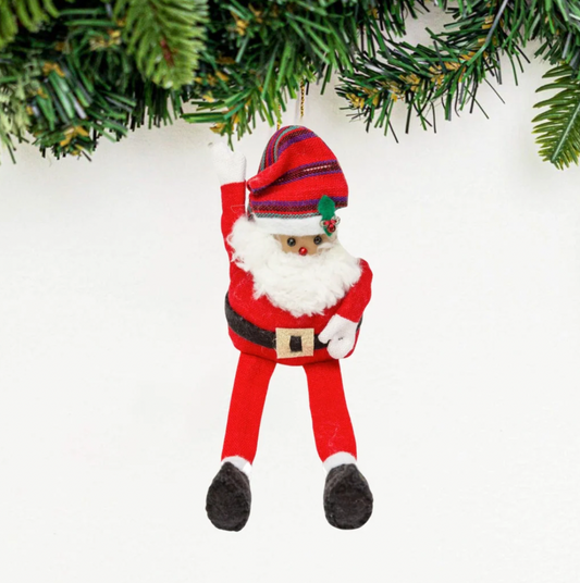 Long Legged Santa Gnome Ornament