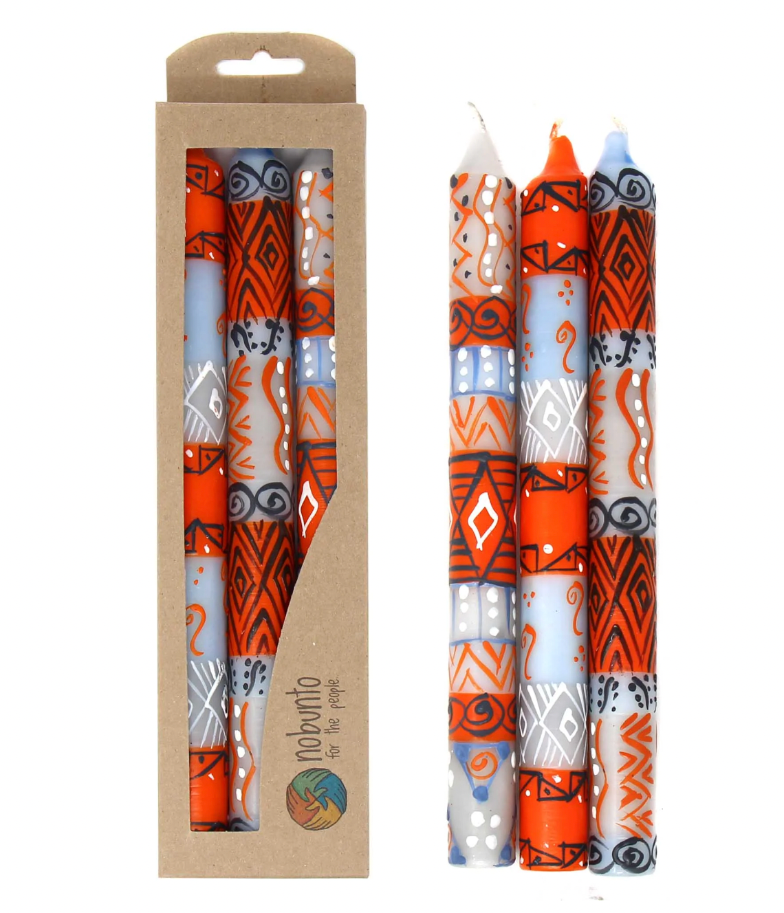 Hand-Painted Taper Candles (Set of 3)