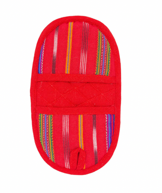 Double-Ended Oval Pot Holder - Festive Red