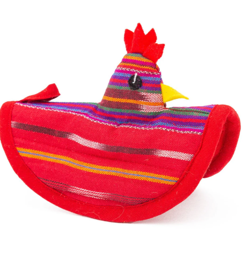 Chicken Pot Holder - Festive Red