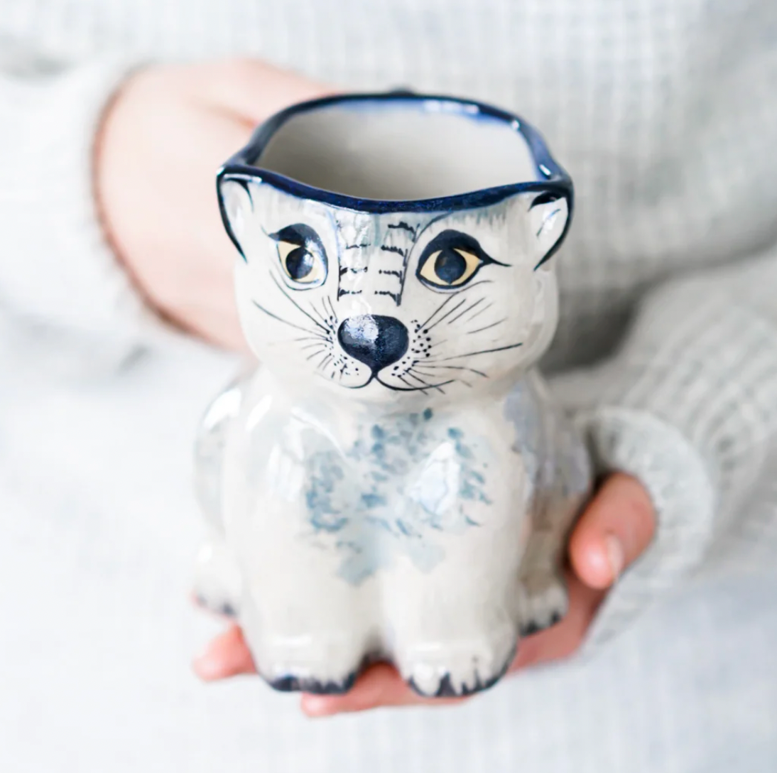 Stoneware Kitty Mugs