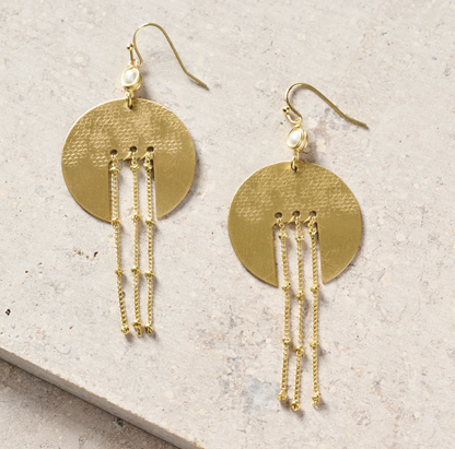 Nila Brass Dangle Earrings