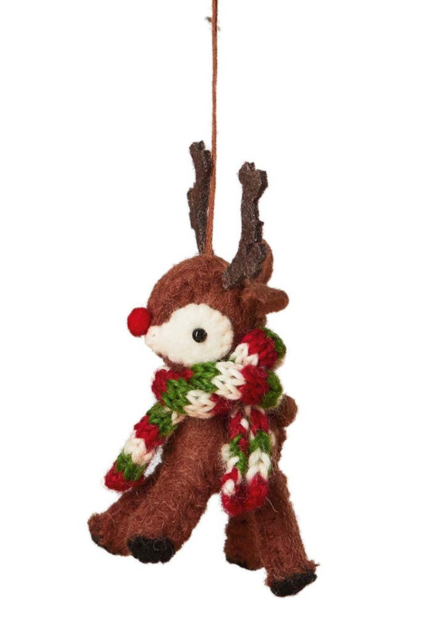 Cozy Reindeer Ornament-Multi Scarf