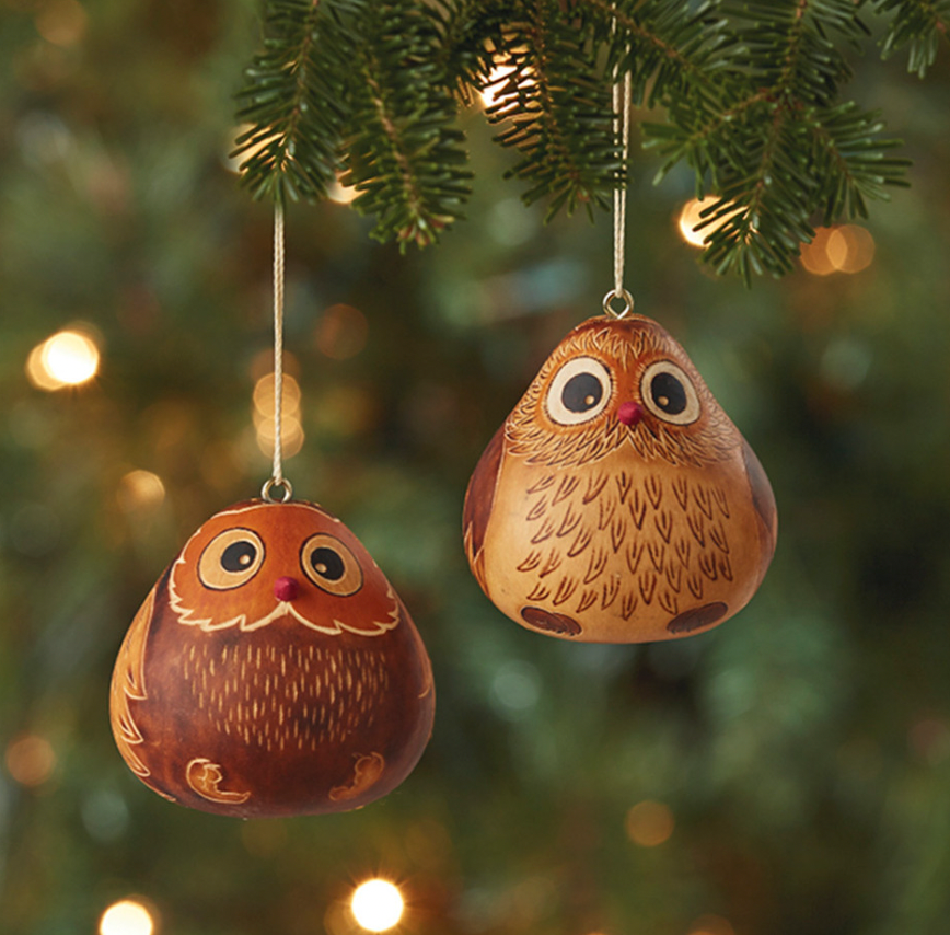 Owl Gourd Ornament