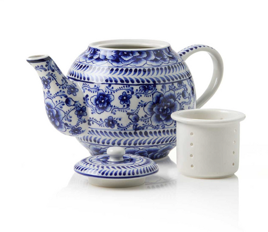 Indigo Bloom Tea Infuser Pot