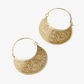 Haveli Etched Hoop Earrings-Silver toned brass