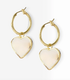 Rajani Hoop Heart Mother of Pearl Earrings