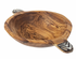 Rustic Olive Wood Bowl with Inlay Handles