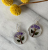 Alpaca Silver Pressed Flower Circle Earrings