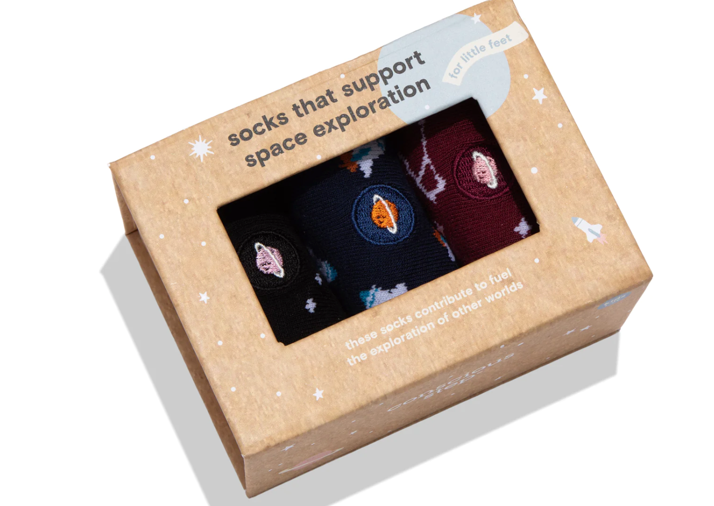 Kids Socks That Support Space Exploration - 3 Pack