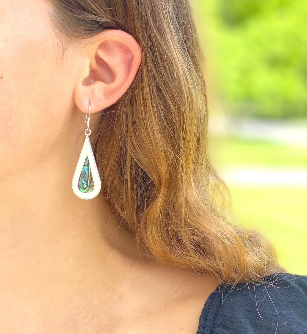 Abalone & Mother-of-Pearl Teardrop Earrings