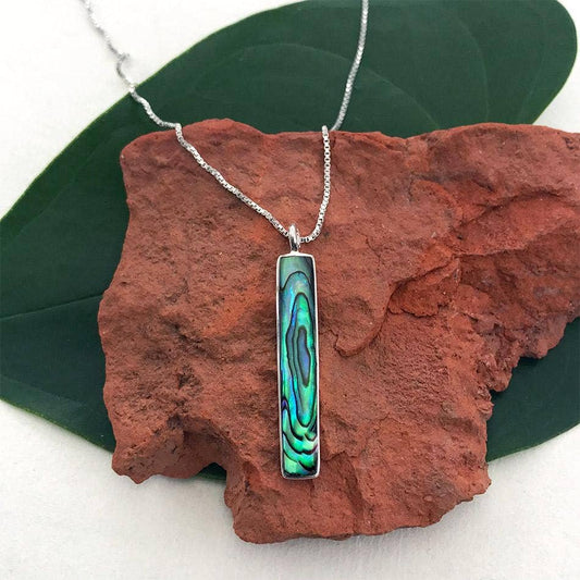 Abalone Bar Necklace - Sterling Silver, Indonesia