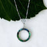 Abalone Inlay Circle Necklace - Sterling Silver, Indonesia