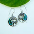 Women's Peace Collection - Abalone Dragonfly Circle Earrings - Sterling Silver, Indonesia