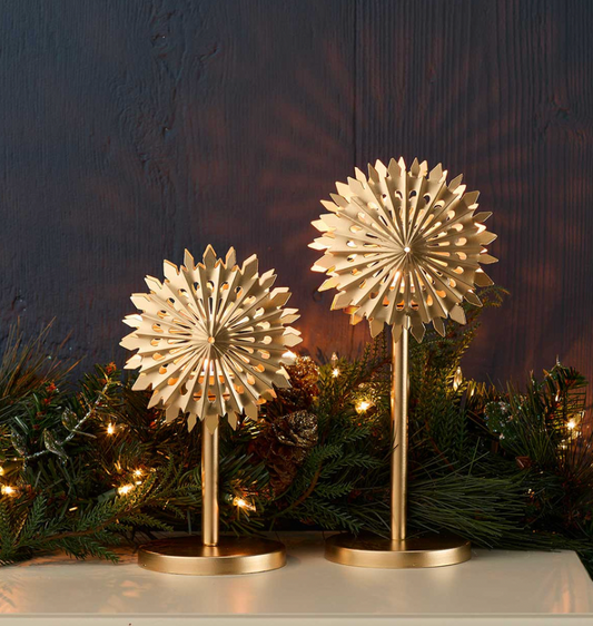 Snowstar Pedestal Candle Holders-Set of 2