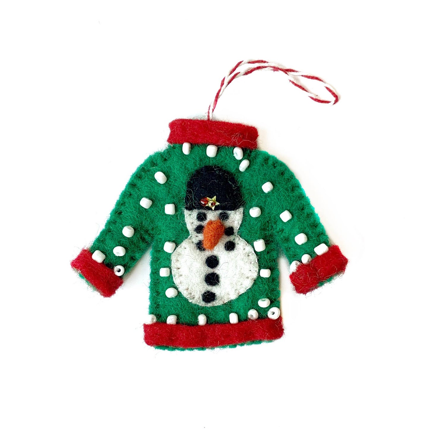 Ugly Christmas Sweater Felt Wool Ornament