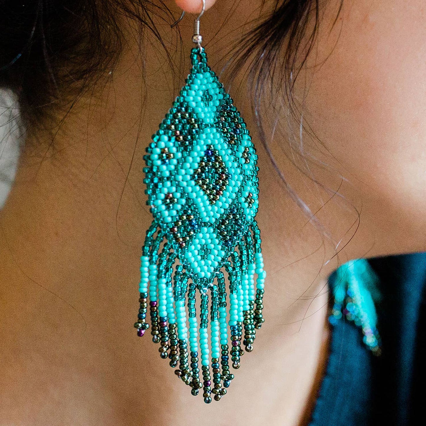 Beaded Kite Earrings - Lg