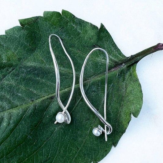 Women's Peace Collection - Artsy Pearl Earrings - Sterling Silver, Indonesia