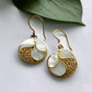 Women's Peace Collection - Mother of Pearl Filigree Earrings - Brass, Indonesia