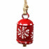 Global Crafts - Recycled Rustic Red and White Snowflake Irong Hanging Bell