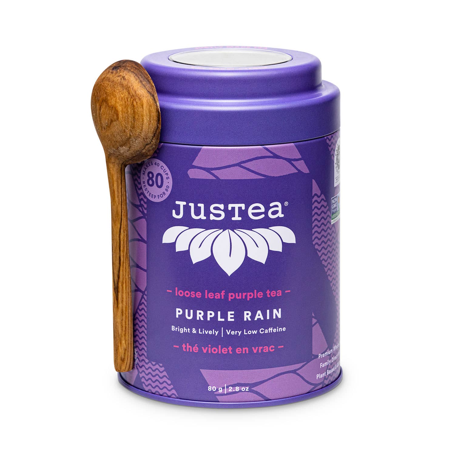 JusTea - Purple Rain Tin with Spoon - CJ Gift Shoppe