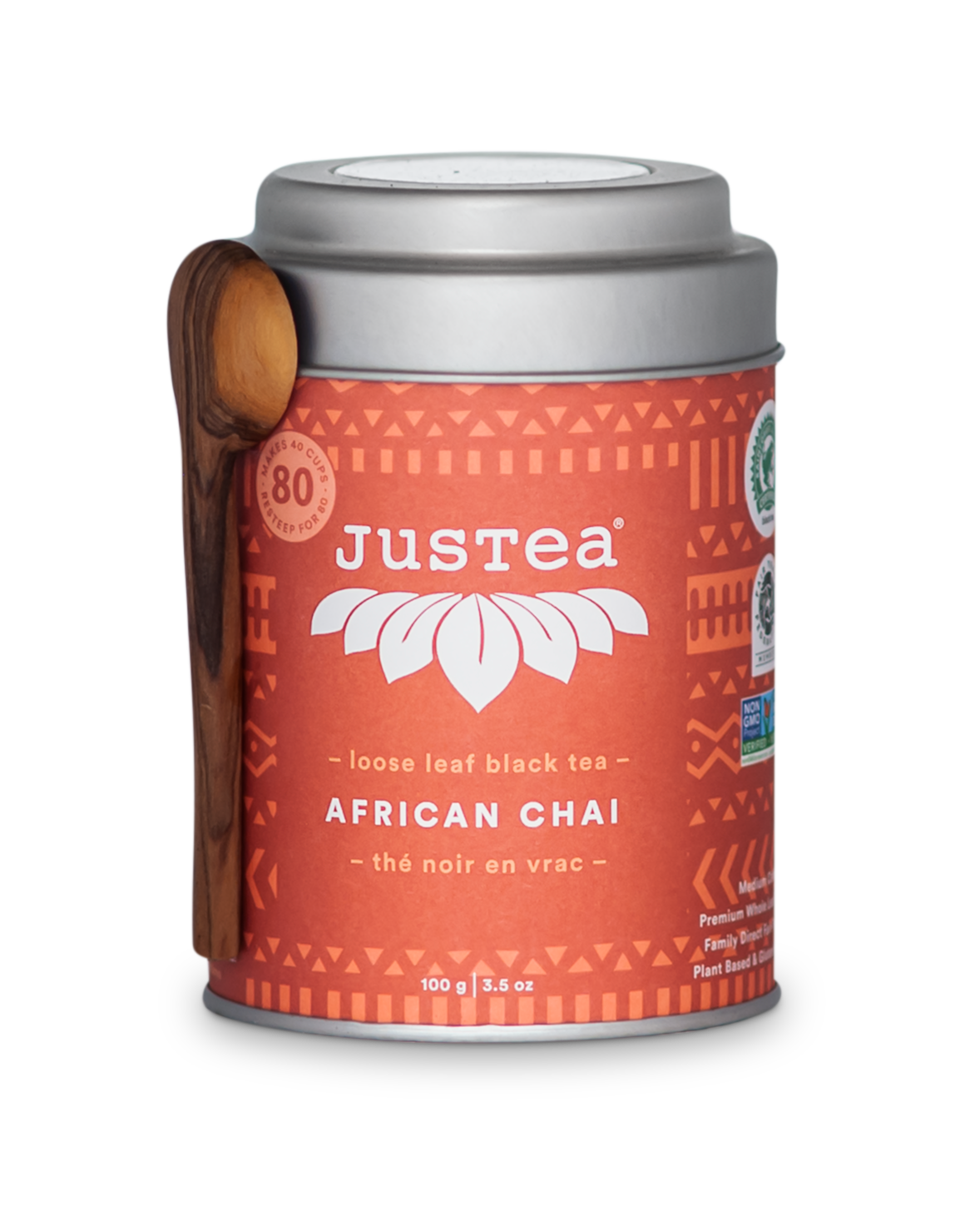 JusTea - African Chai Tin with Spoon - CJ Gift Shoppe