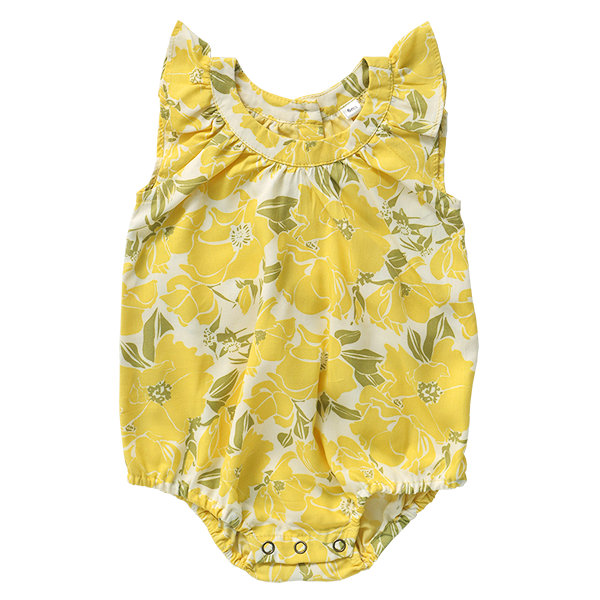 Rose Yellow Rayon Romper