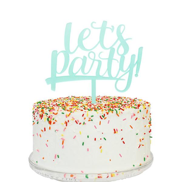 Alexis Mattox Design - Let's Party Cake Topper (Aqua Frost) - CJ Gift Shoppe