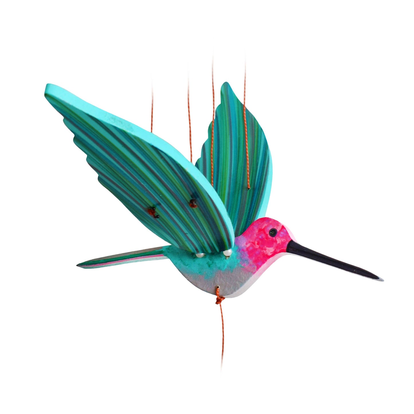 Tulia's Artisan Gallery - Hummingbird Flying Mobile - Pink Anna's